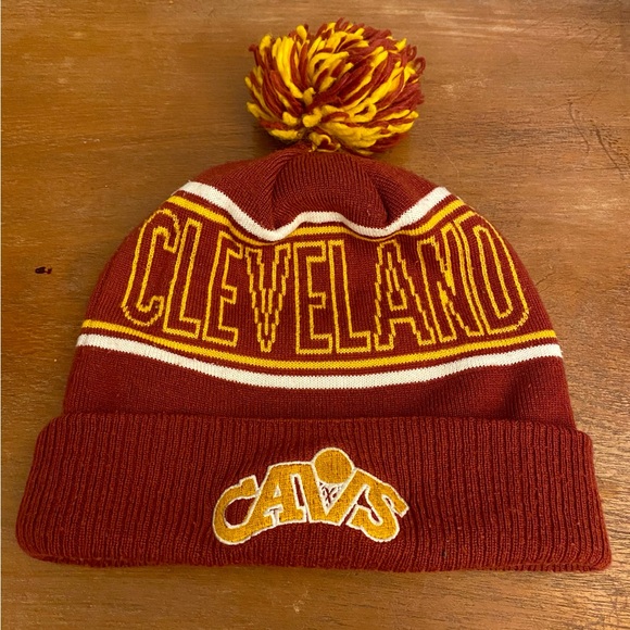 adidas Other - Adidas Cleveland Cavaliers NBA Pom Knit Hat Wine and Gold One Size Fanwear